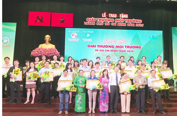  38 cá nhân và đơn vị được trao tặng giải thưởng môi trường TPHCM