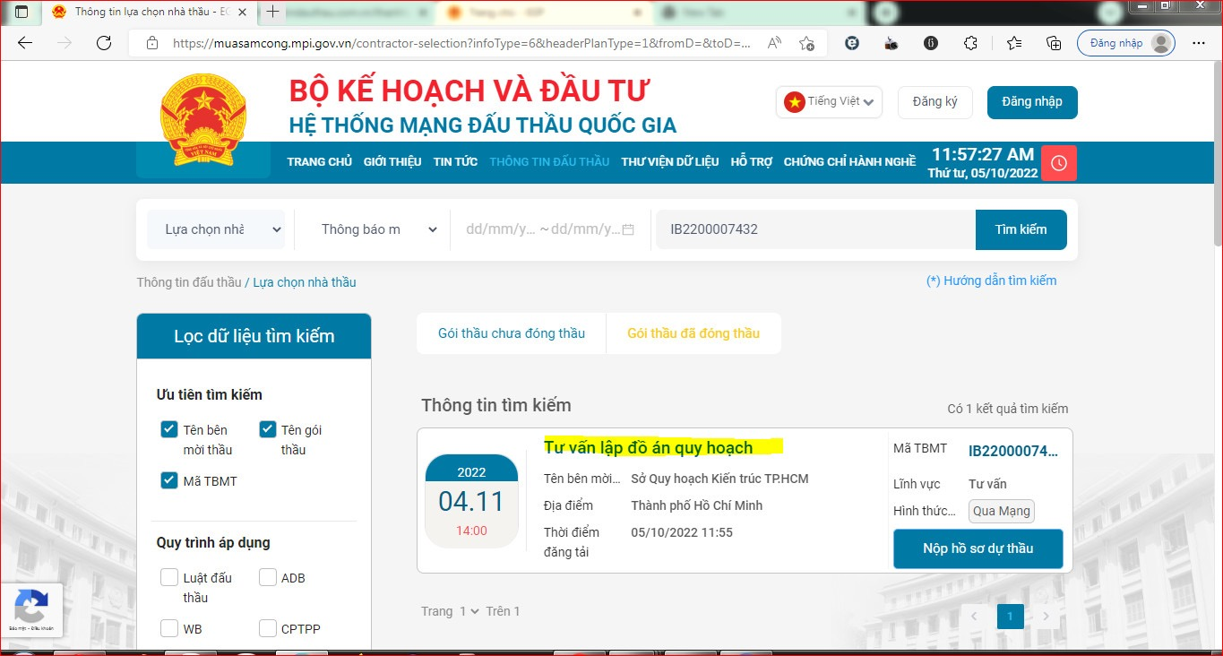 Ngày 10/10 Sở QH-KT sẽ tổ chức Hội nghị tiền Đấu thầu gói thầu “Tư vấn lập đồ án quy hoạch” thuộc Dự án Lập đồ án điều chỉnh QHC TP.HCM đến năm 2040, tầm nhìn đến năm 2060
