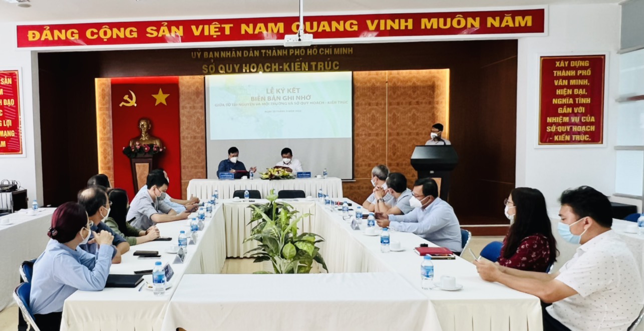 Hình ảnh Buổi lễ ký kết biên bản ghi nhớ phối hợp giữa Sở QH-KT và Sở TN&MT